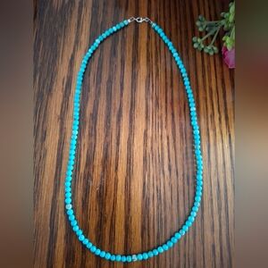 Necklace Turquoise 4mm Natural Stones Beaded 20"